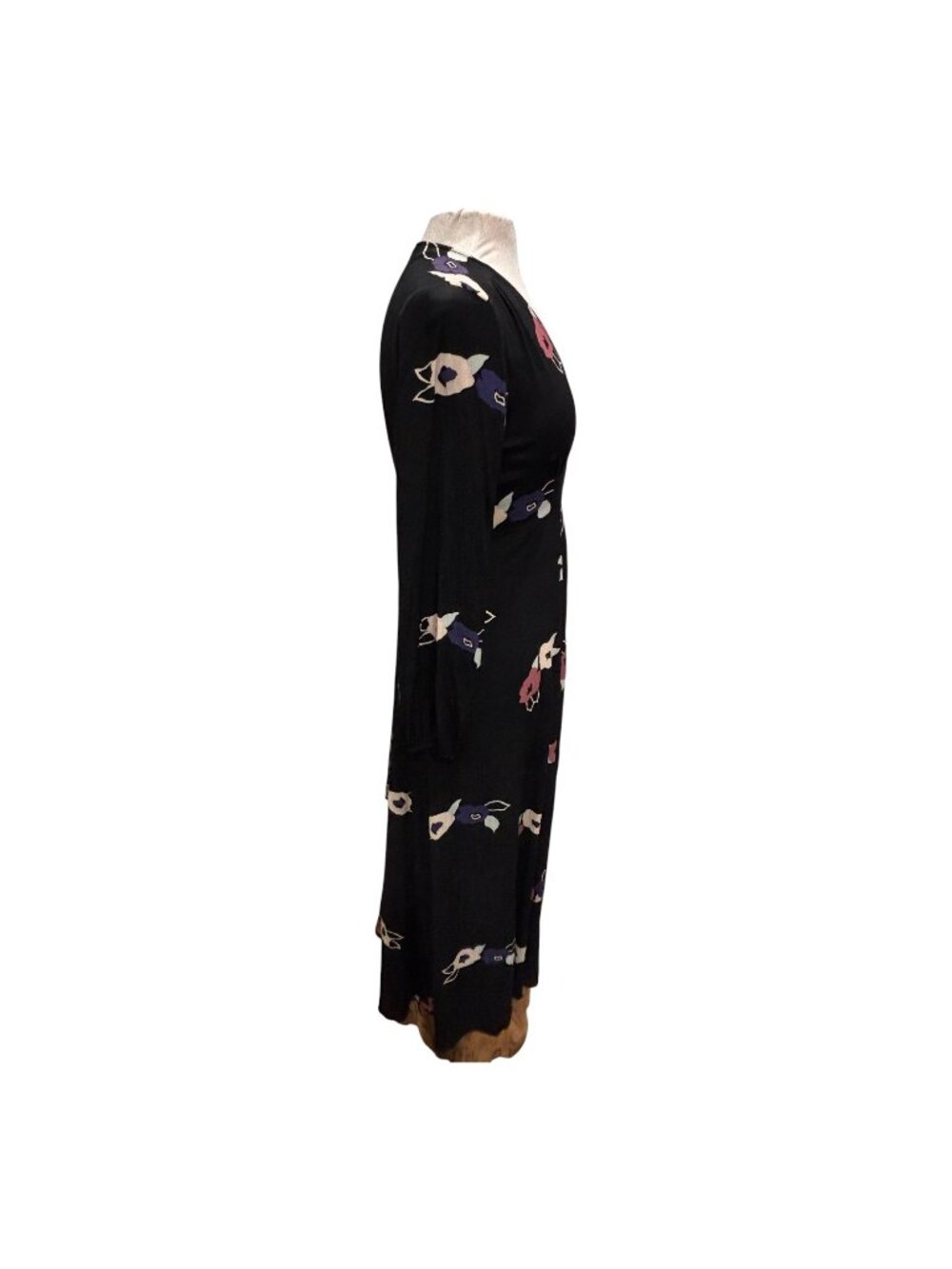 Rolla’s Black Floral Wrap Maxi Dress Medium Long Sleeve Boho Romantic M - Picture 5 of 8